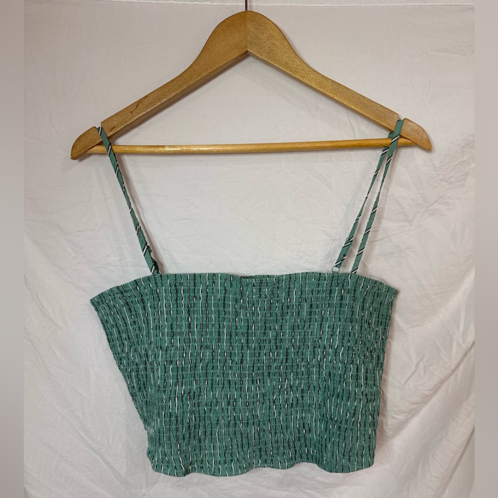 American Eagle Outfitters Teal Smocked Camisole